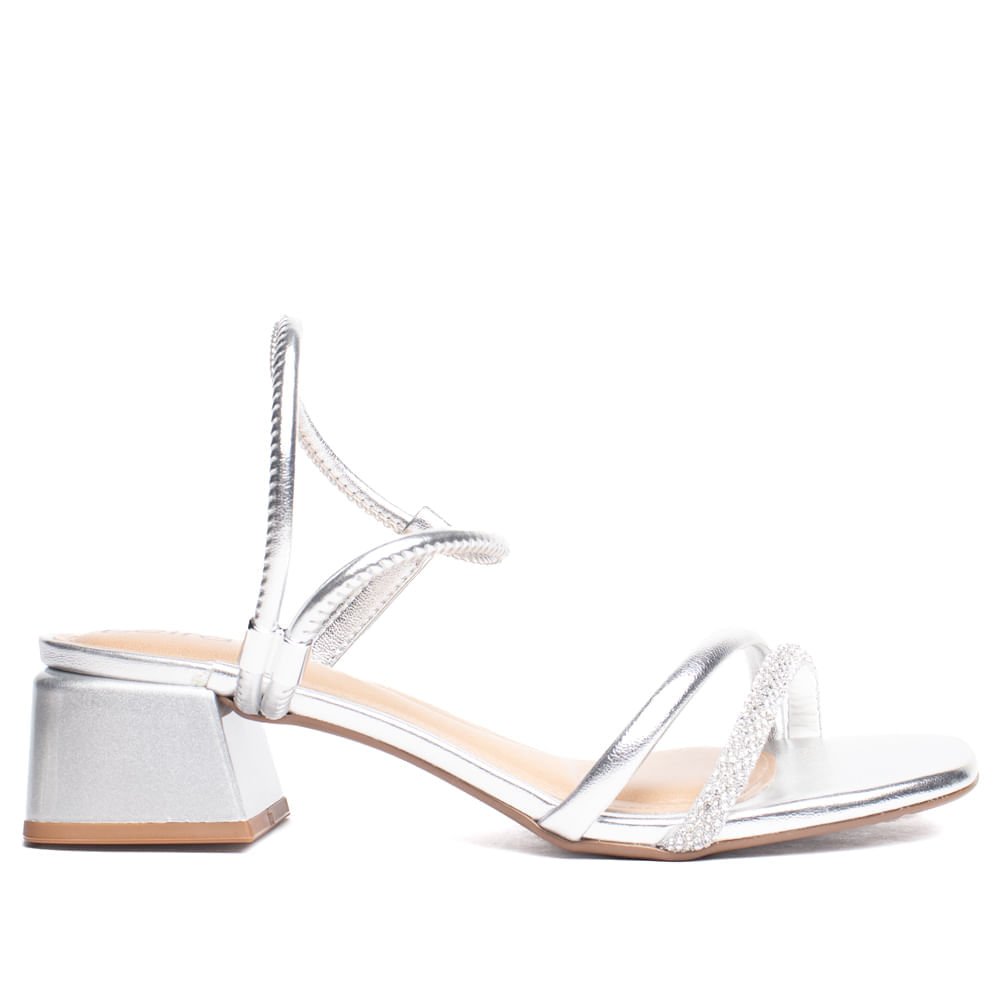 Sandália Feminina Beira Rio Metalizado Prata