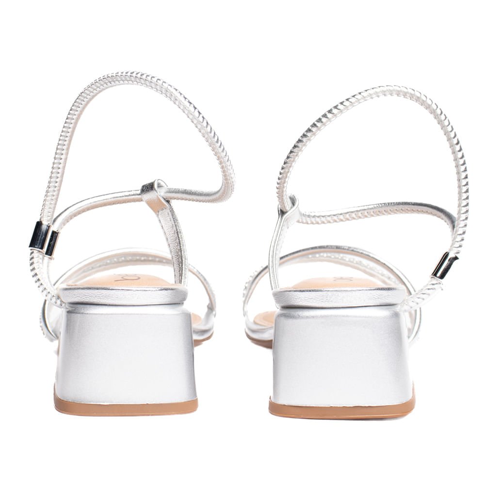 Sandália Feminina Beira Rio Metalizado Prata Prata 3