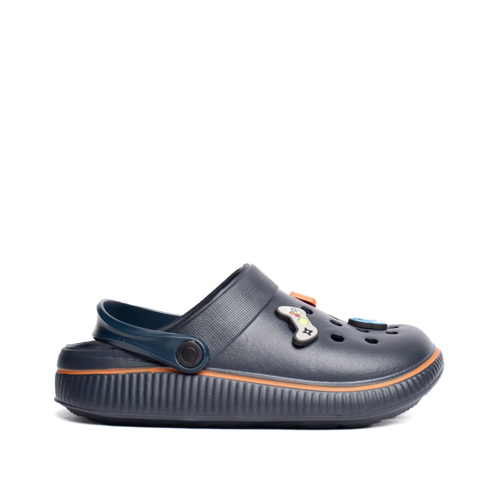 Sandália Babuche Infantil Molekinho Pins Marinho/Laranja