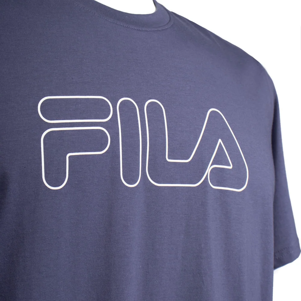 Camiseta Masculina Plus Size Fila Letter Outline Marinho Azul Marinho 3