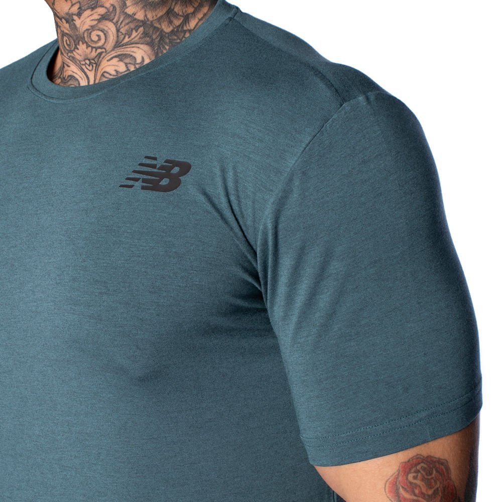 Camiseta Masculina New Balance Tenacity Logo Verde Verde 3