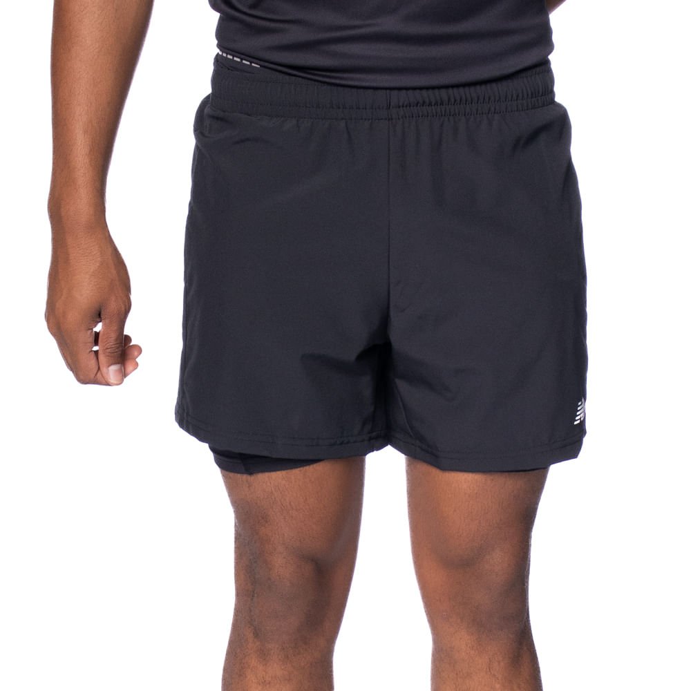 Shorts Masculino New Balance Sport Essentials 2 em 1 Preto