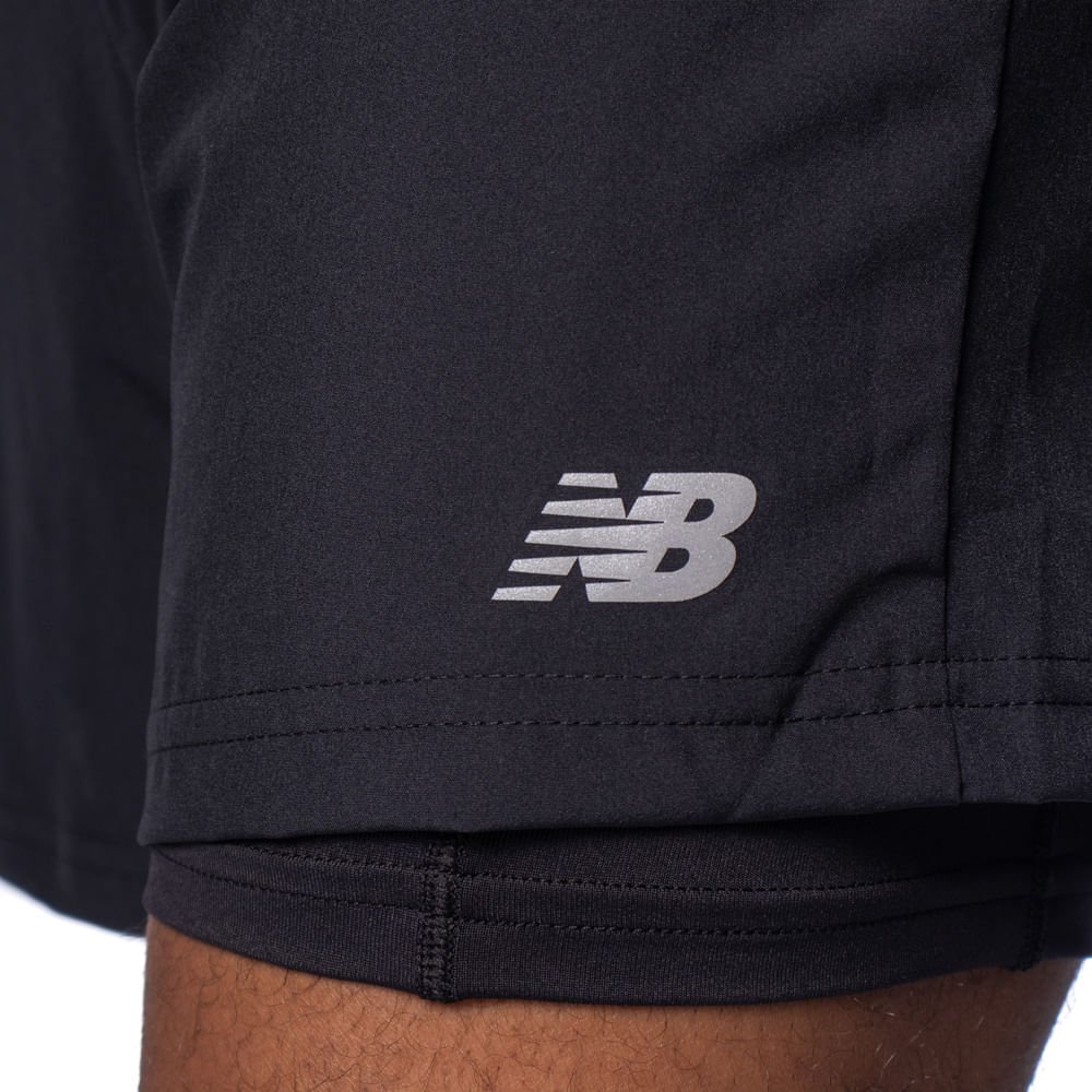 Shorts Masculino New Balance Sport Essentials 2 em 1 Preto Preto 3