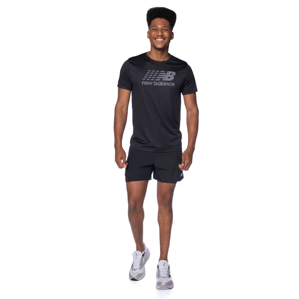 Shorts Masculino New Balance Sport Essentials 2 em 1 Preto Preto 4