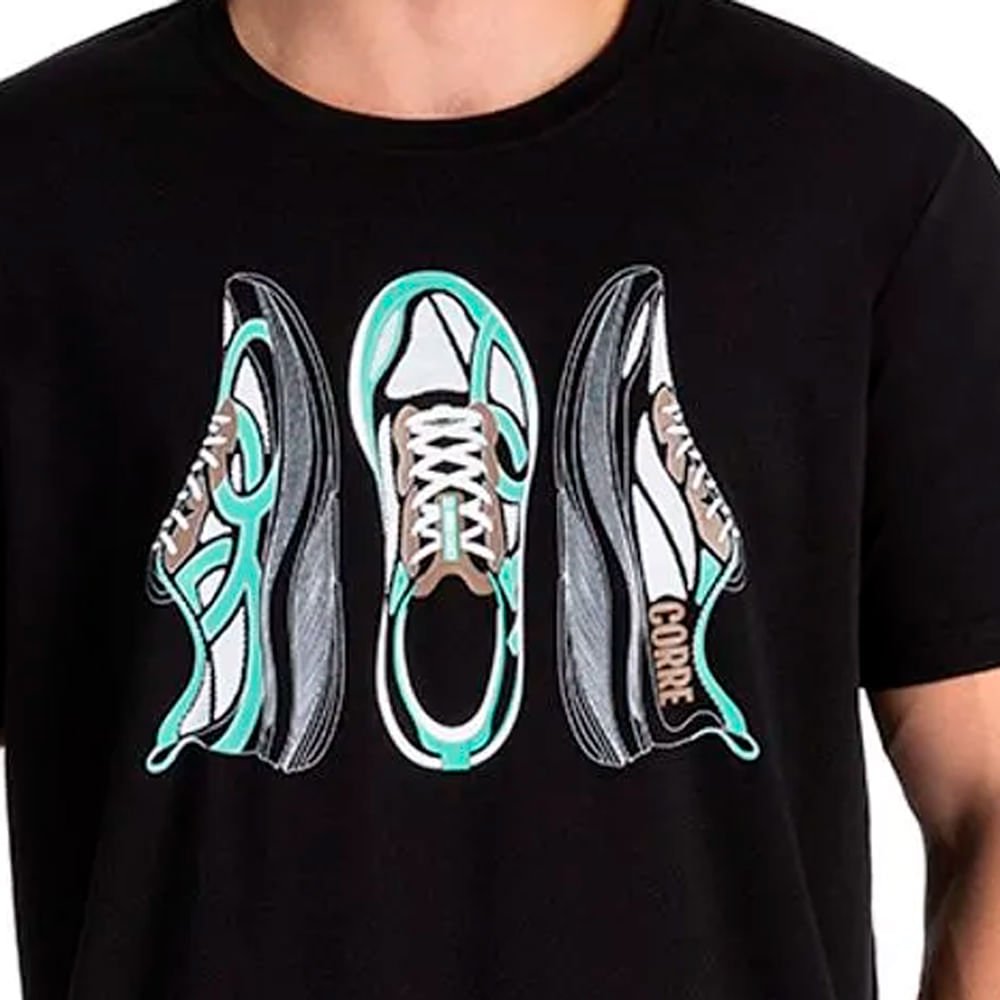 Camiseta Unissex Olympikus Comfy Estampa Corre 4 Preto Preto 4