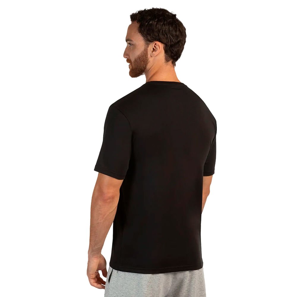 Camiseta Masculina Mizuno Big Logo Esportiva Preto/Branco Preto 2