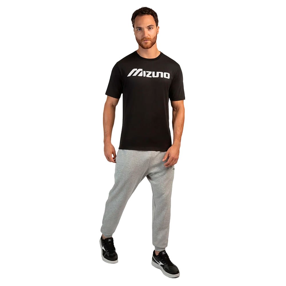 Camiseta Masculina Mizuno Big Logo Esportiva Preto/Branco Preto 3