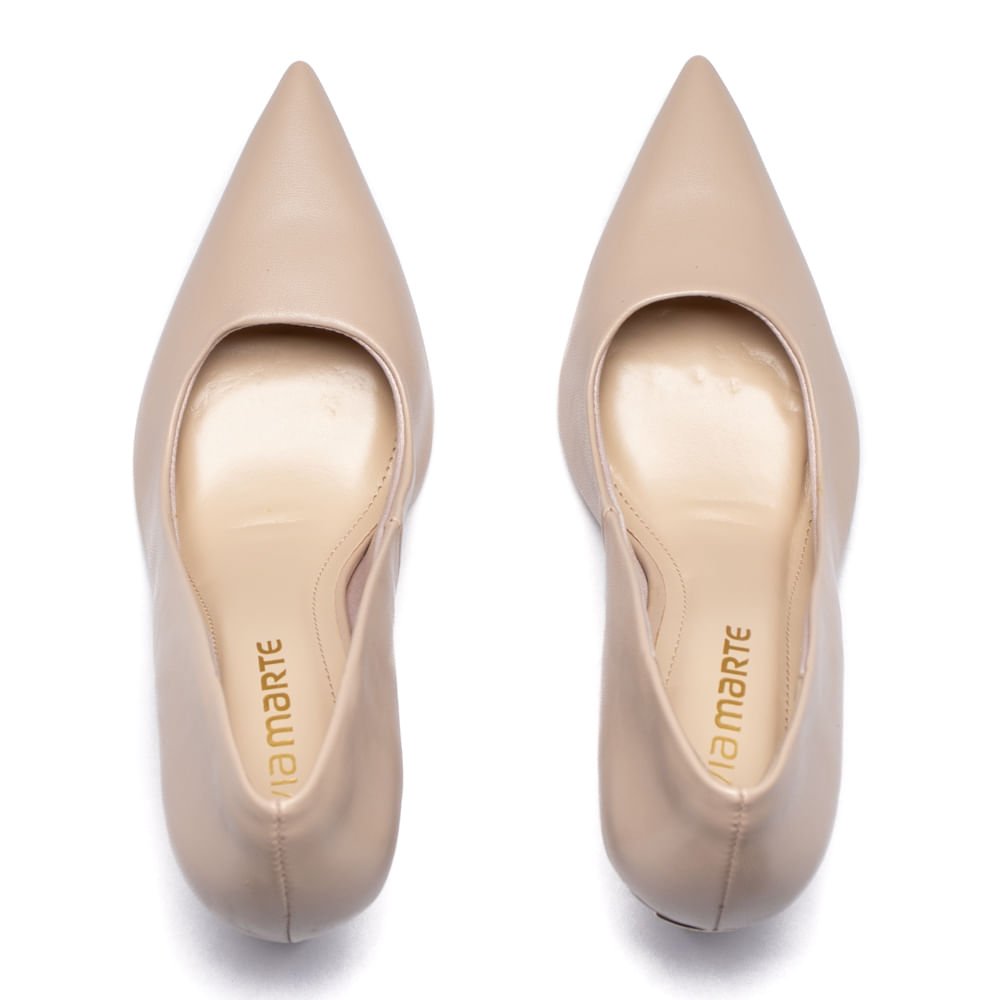 Scarpin Feminino Via Marte Napa Casual Creme Creme 4