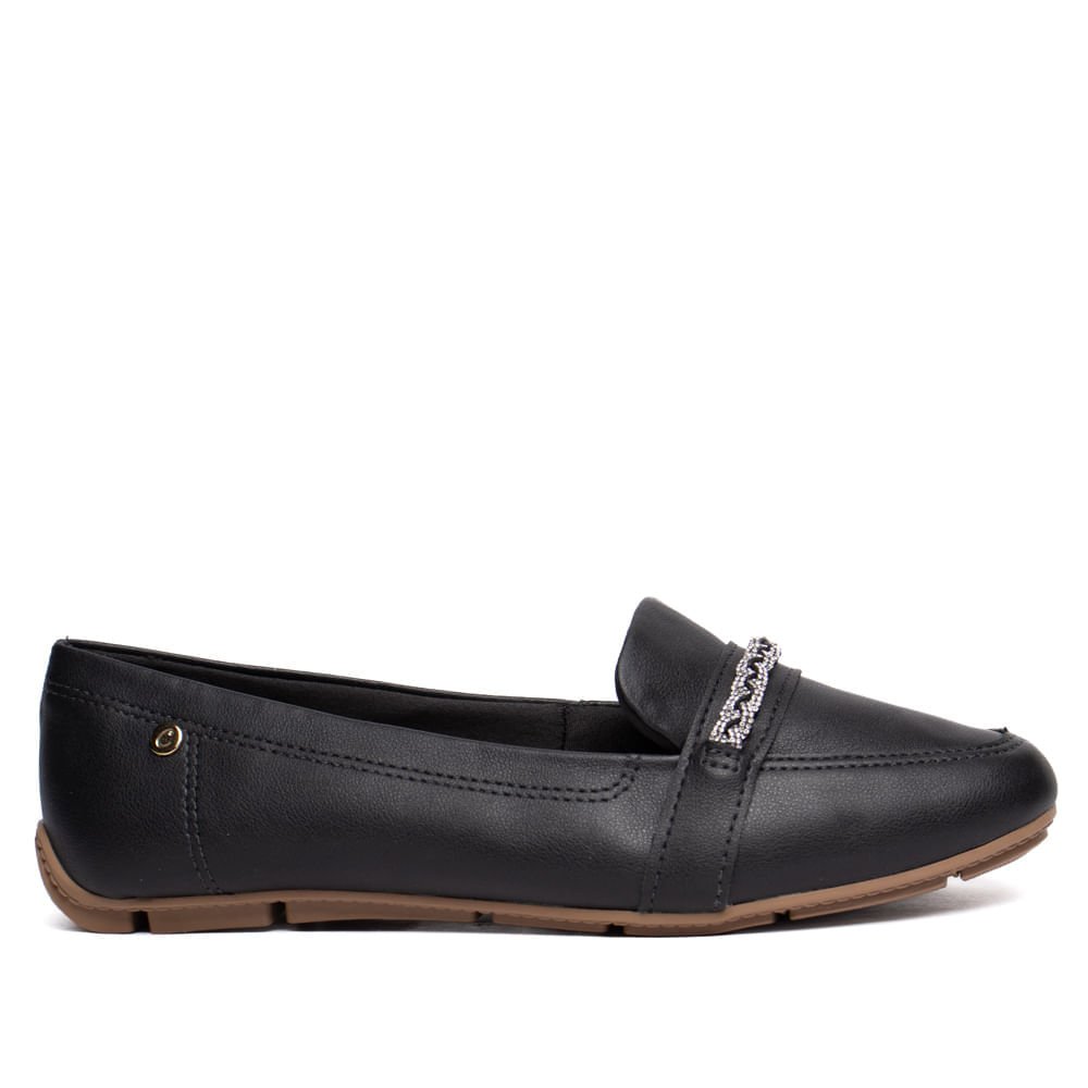 Mocassim Feminino Campesí Strass Preto