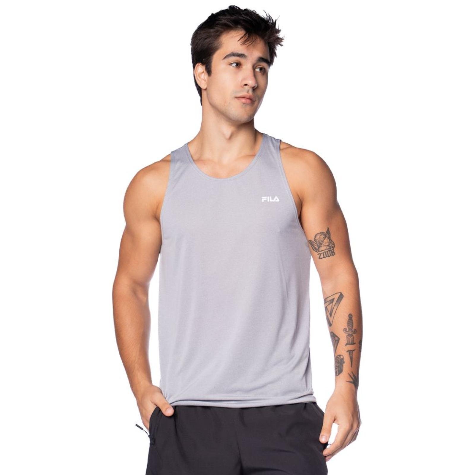 Regata Masculina Fila Sport Melange II Cinza Mescla