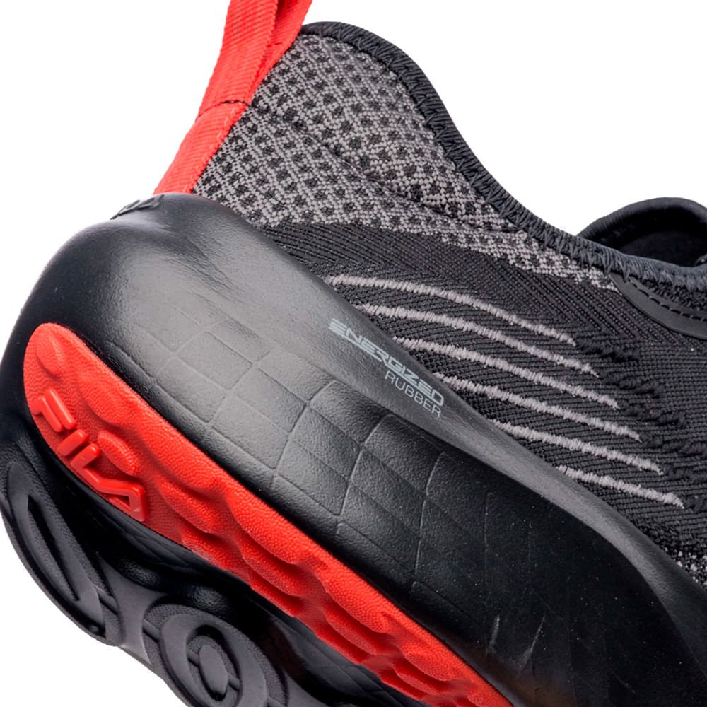 Tênis Masculino Fila Go Trainer 2 Energized Preto/Vermelho Preto 5