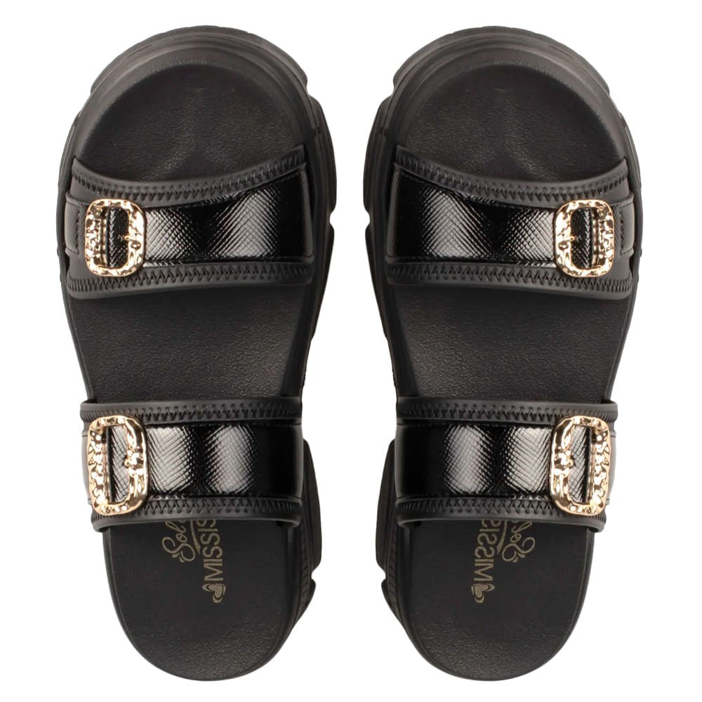 Chinelo Slide Feminino Mississipi Flatform Napa Preto