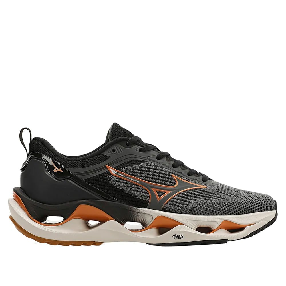 Tênis Masculino Mizuno Wave Stratos 3 Enerzy Cinza/Dourado