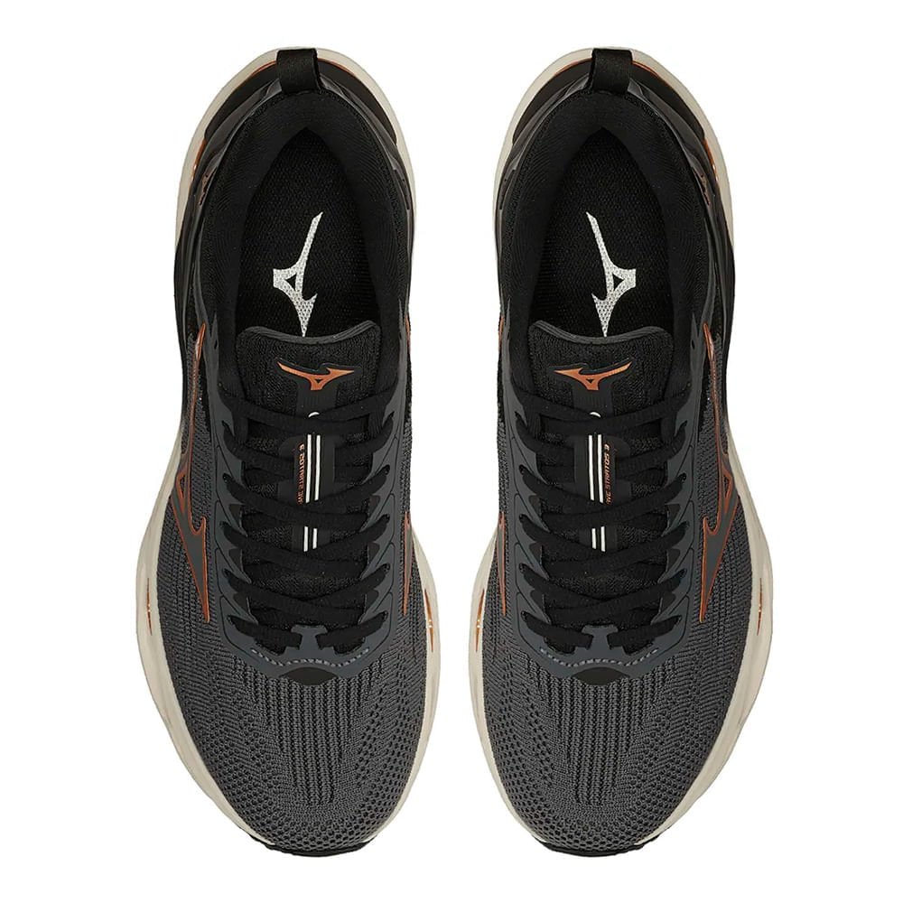 Tênis Masculino Mizuno Wave Stratos 3 Enerzy Cinza/Dourado Cinza 4