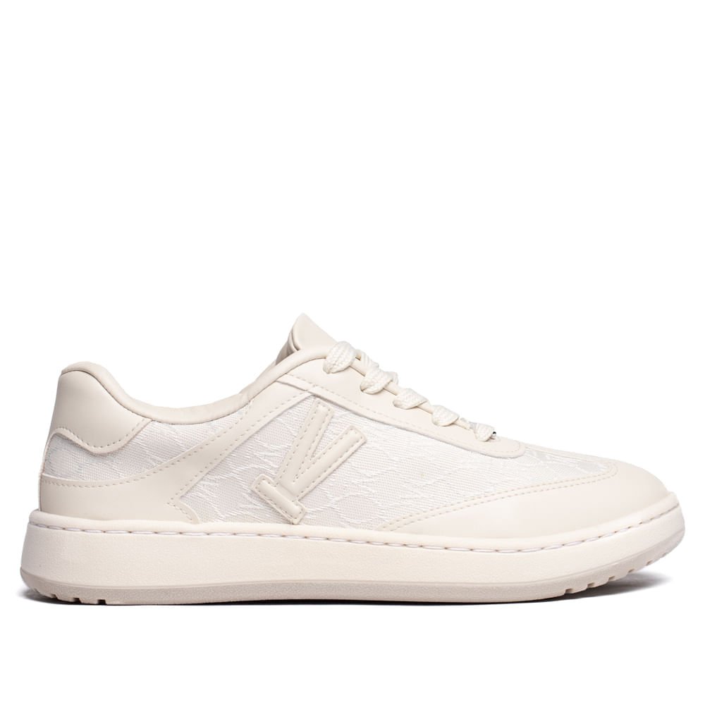 Tênis Feminino Vizzano Tramado Monograma Off White