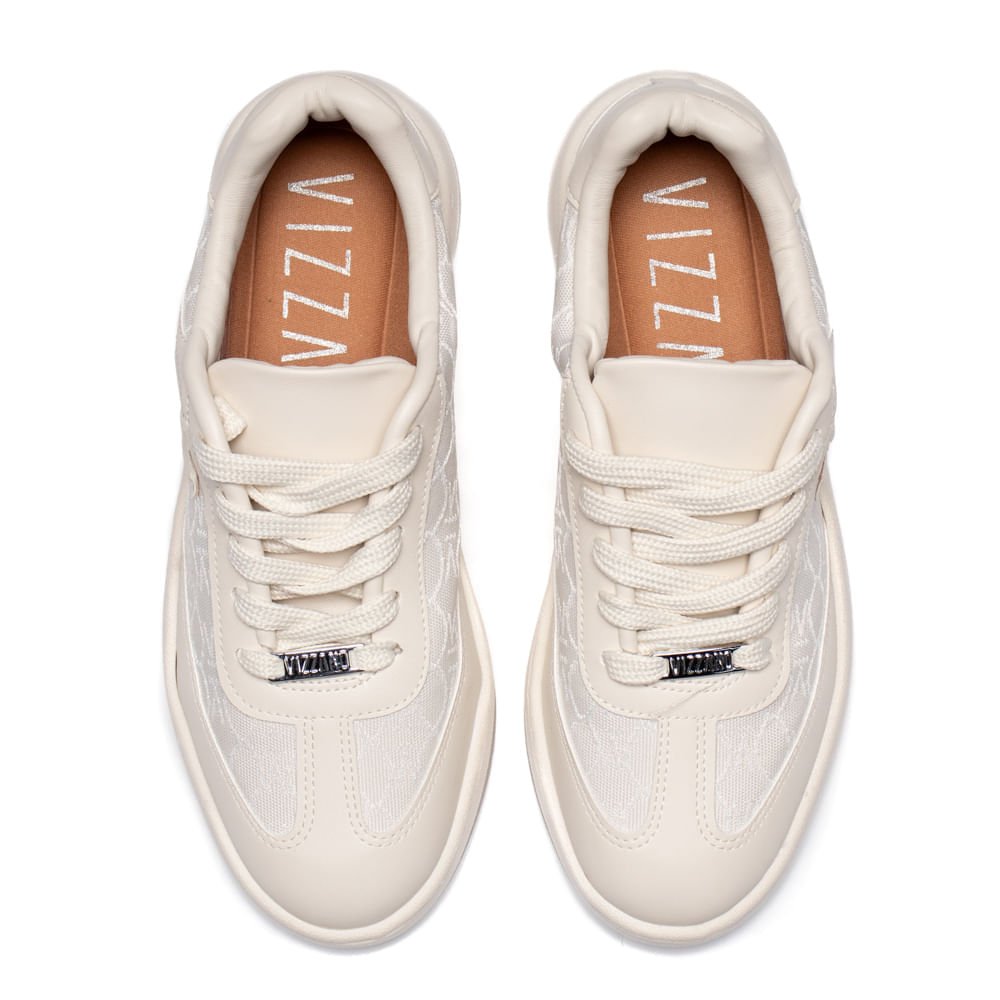 Tênis Feminino Vizzano Tramado Monograma Off White Off White 4