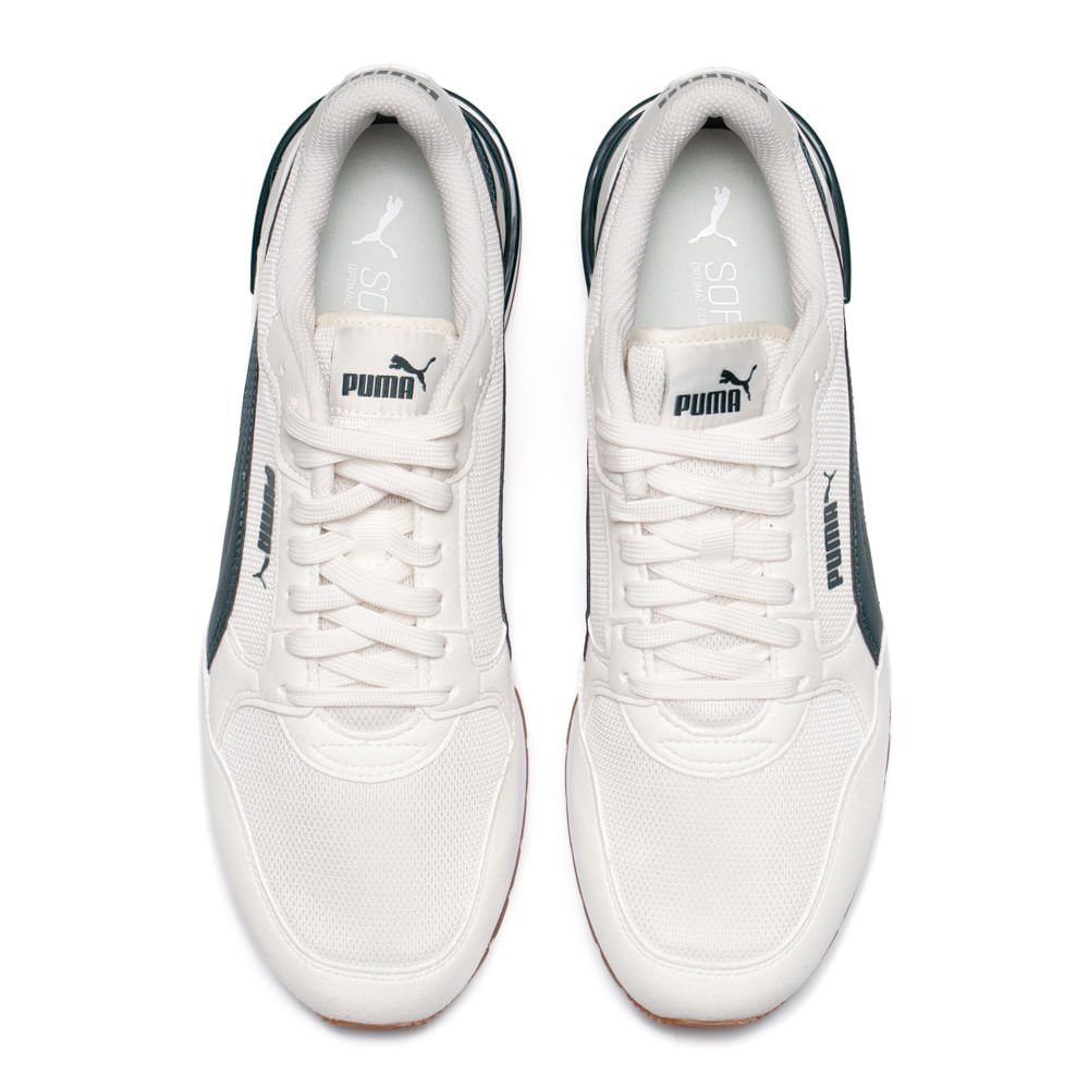 Tênis Masculino Puma ST Runner V4 Mesh Off White/Verde Off White/Verde 4