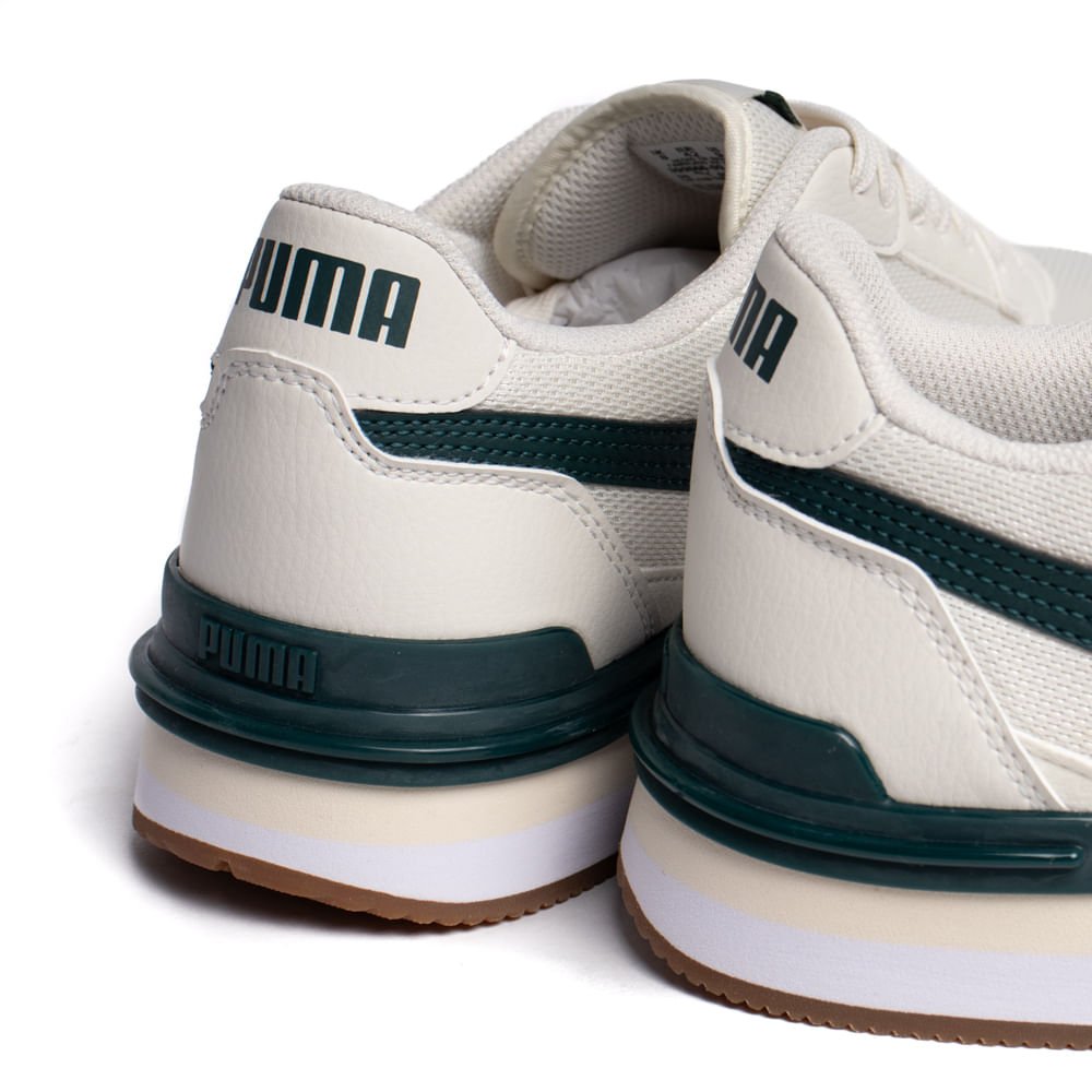 Tênis Masculino Puma ST Runner V4 Mesh Off White/Verde Off White/Verde 5