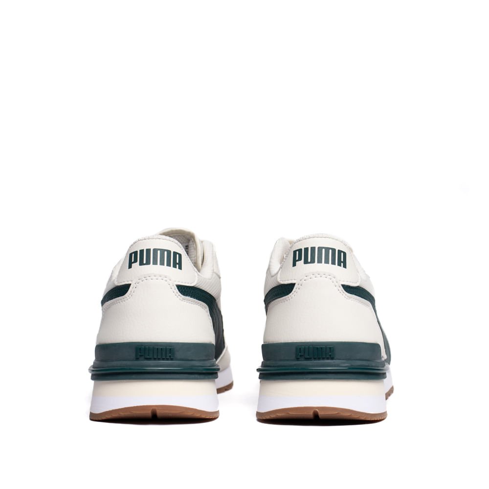 Tênis Masculino Puma ST Runner V4 Mesh Off White/Verde Off White/Verde 3