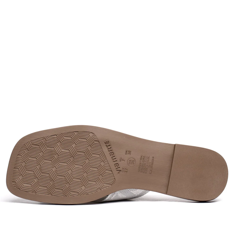 Chinelo Rasteira Feminina Via Marte Tiras Cruzadas Prata Prata 3