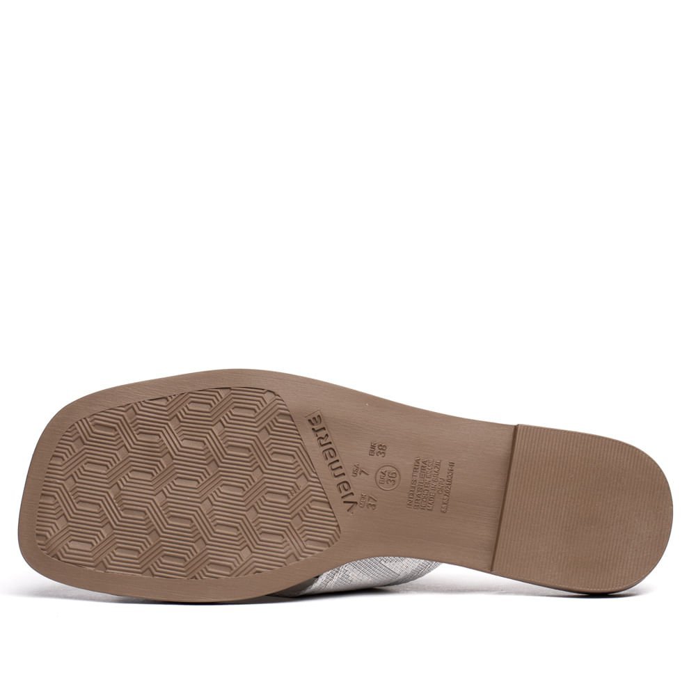 Chinelo Rasteira Feminina Via Marte Tiras Cruzadas Prata Prata 3