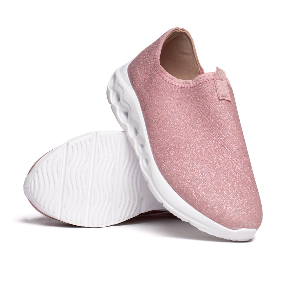 Tênis Infantil Molekinha Calce Fácil Glitter Rosa Rosa 5