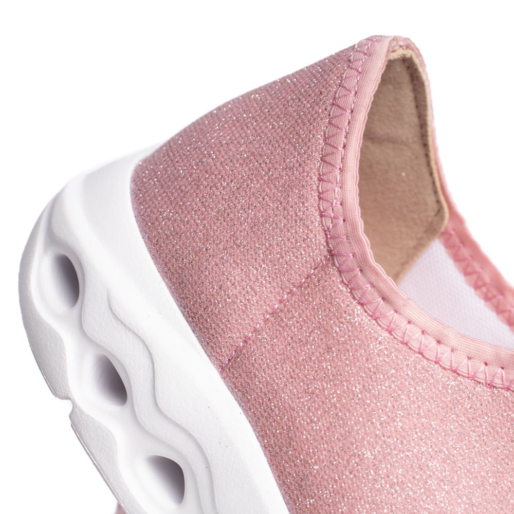 Tênis Infantil Molekinha Calce Fácil Glitter Rosa Rosa 6