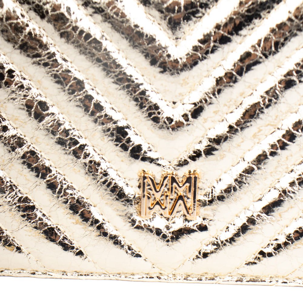 Bolsa Feminina Via Marte Tiracolo Matelasse Pequena Dourado Dourado 5