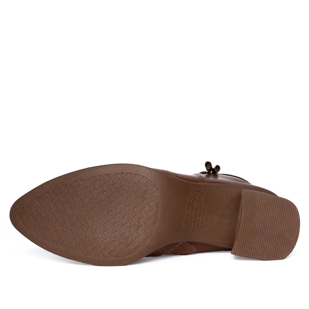 Bota Feminina Mississipi de Cano Curto Marrom Marrom 2
