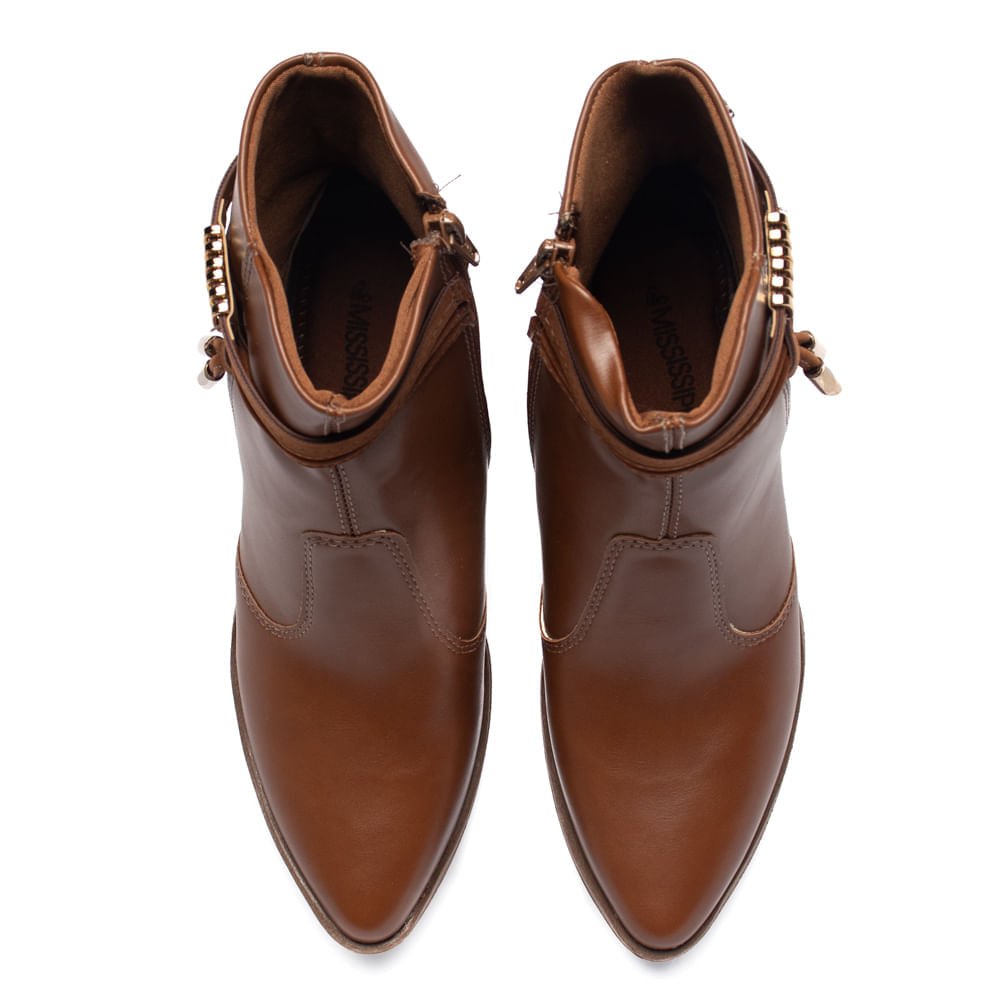Bota Feminina Mississipi de Cano Curto Marrom Marrom 4