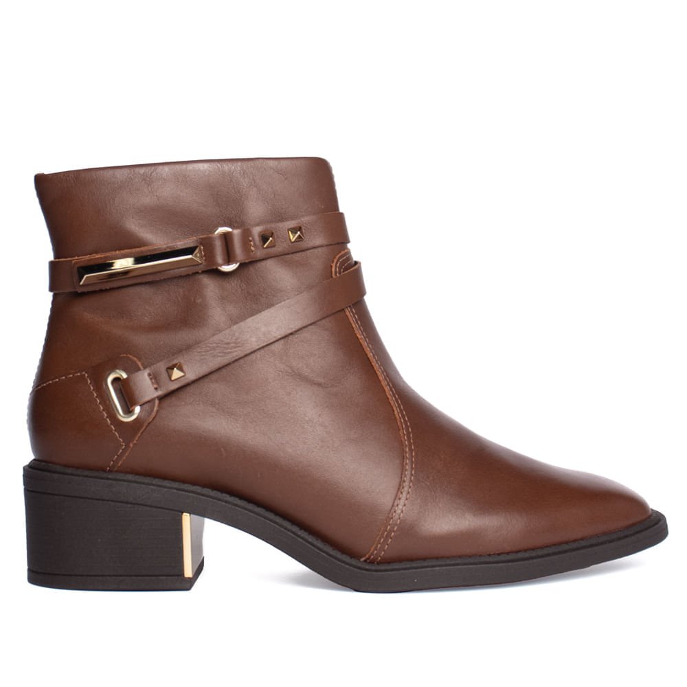Bota Feminina Ramarim Cano Curto Café Marrom