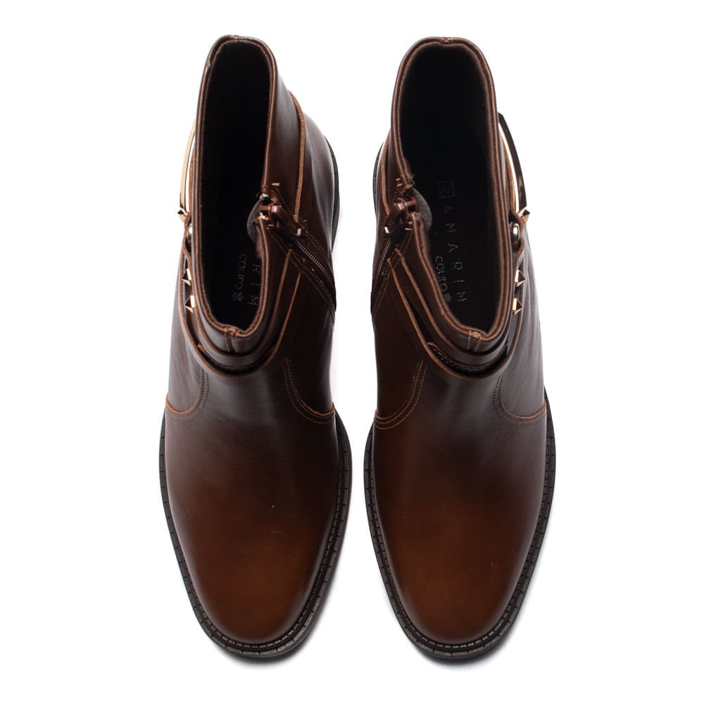 Bota Feminina Ramarim Cano Curto Café Marrom Marrom 4