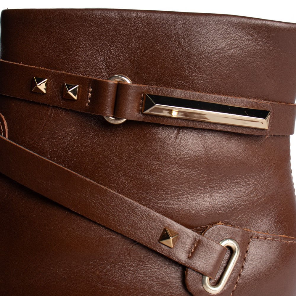 Bota Feminina Ramarim Cano Curto Café Marrom Marrom 5
