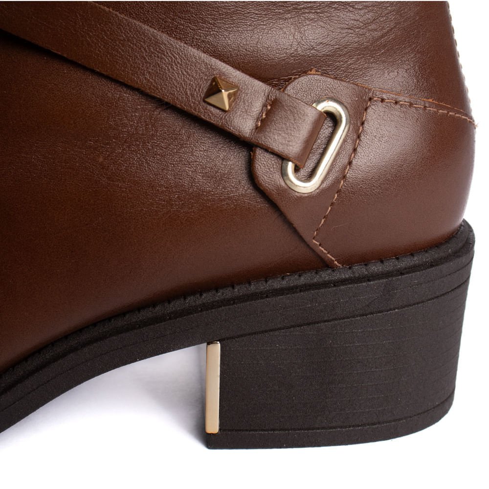 Bota Feminina Ramarim Cano Curto Café Marrom Marrom 6