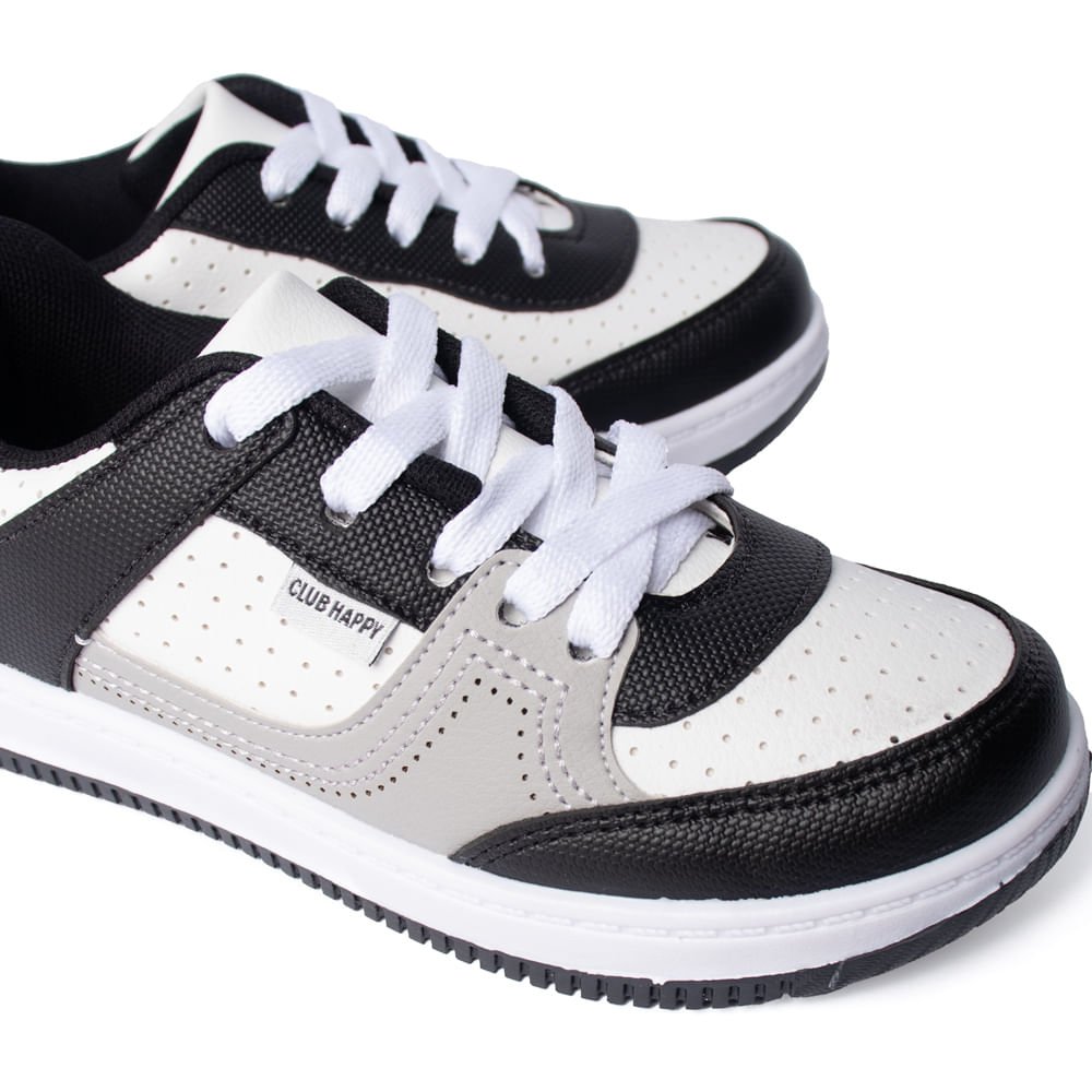 Tênis Infantil Club Happy Street Preto/Branco Preto 5