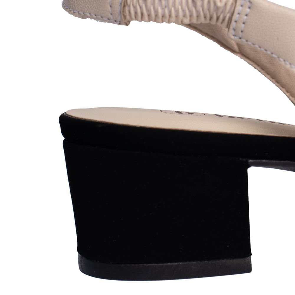 Sapato Feminino Bebecê Bico Fino Creme/Singapura Aveia Bege 5