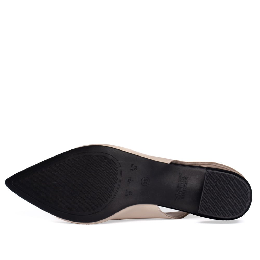 Sapato Feminino Bebecê Bico Fino Creme/Singapura Aveia Bege 2