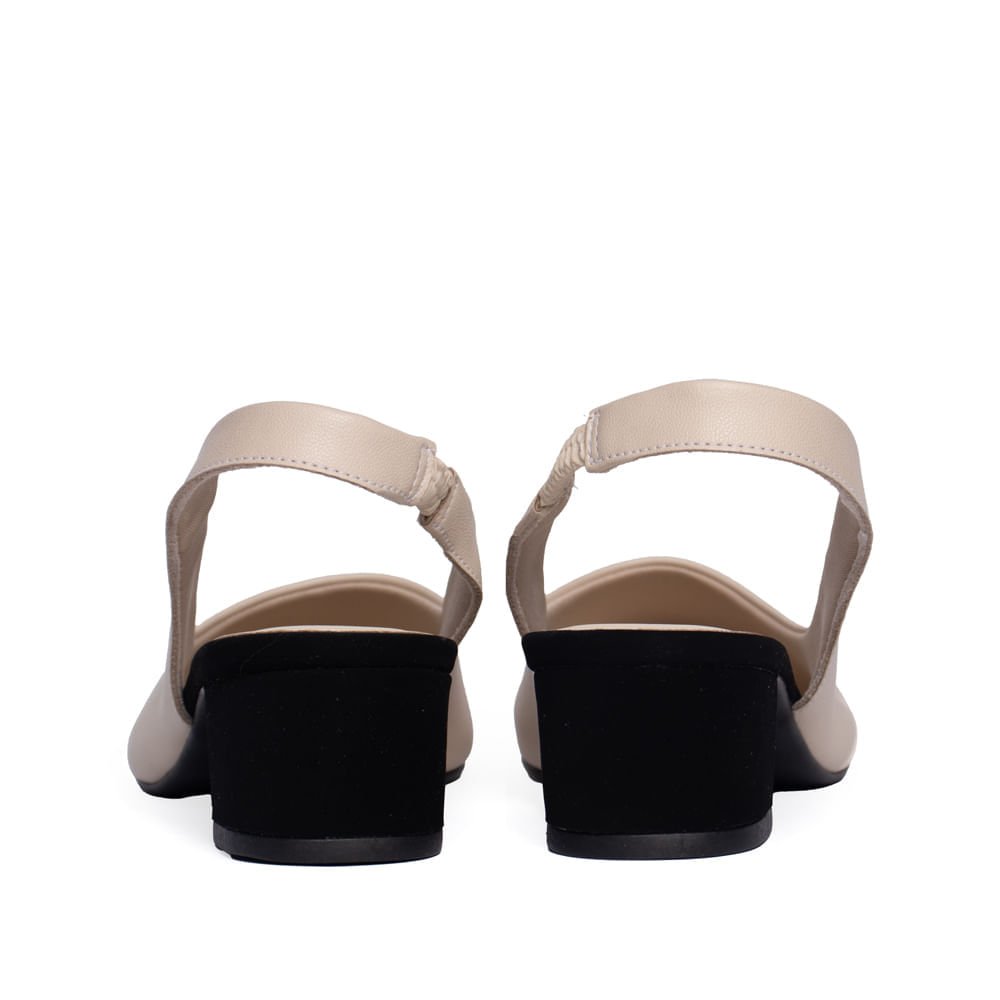 Sapato Feminino Bebecê Bico Fino Creme/Singapura Aveia Bege 3