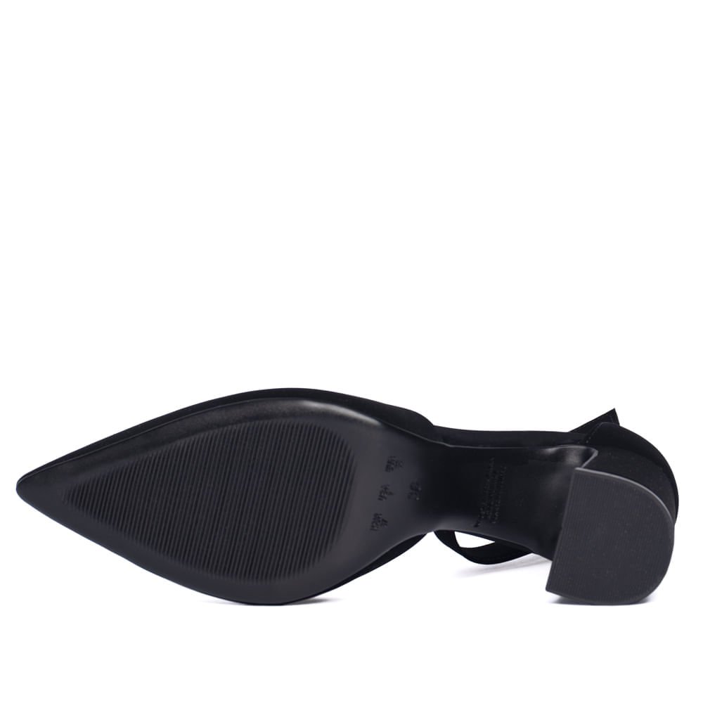 Scarpin Feminino Bebecê Bico Fino Preto Preto 2
