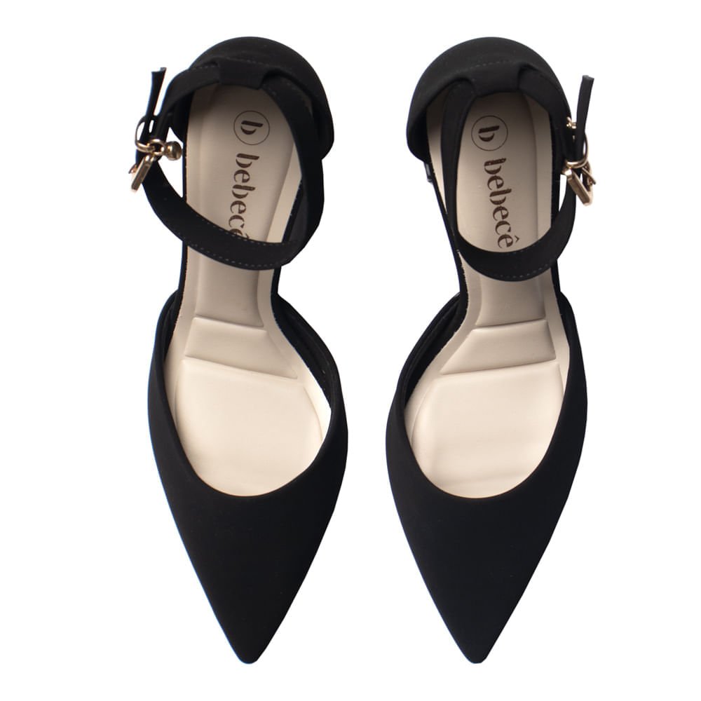 Scarpin Feminino Bebecê Bico Fino Preto Preto 4