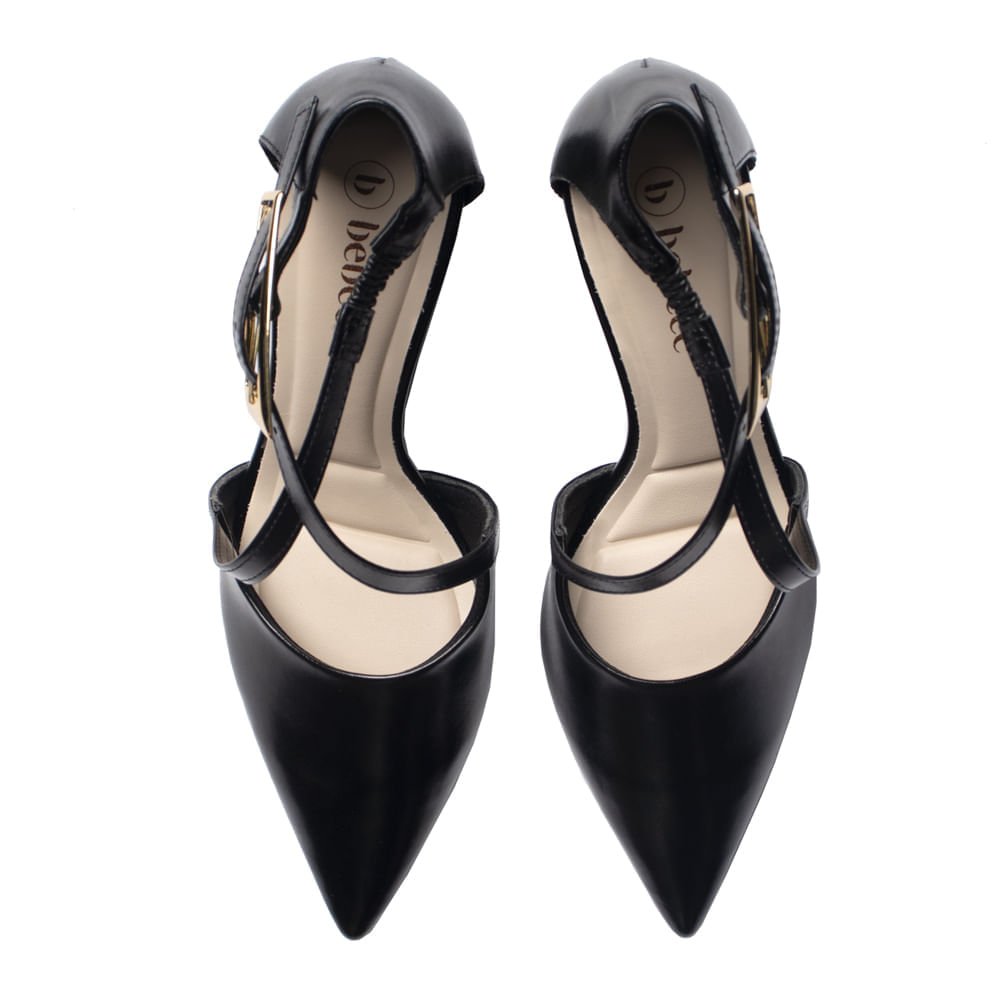 Scarpin Feminino Bebecê Casual Preto Preto 4