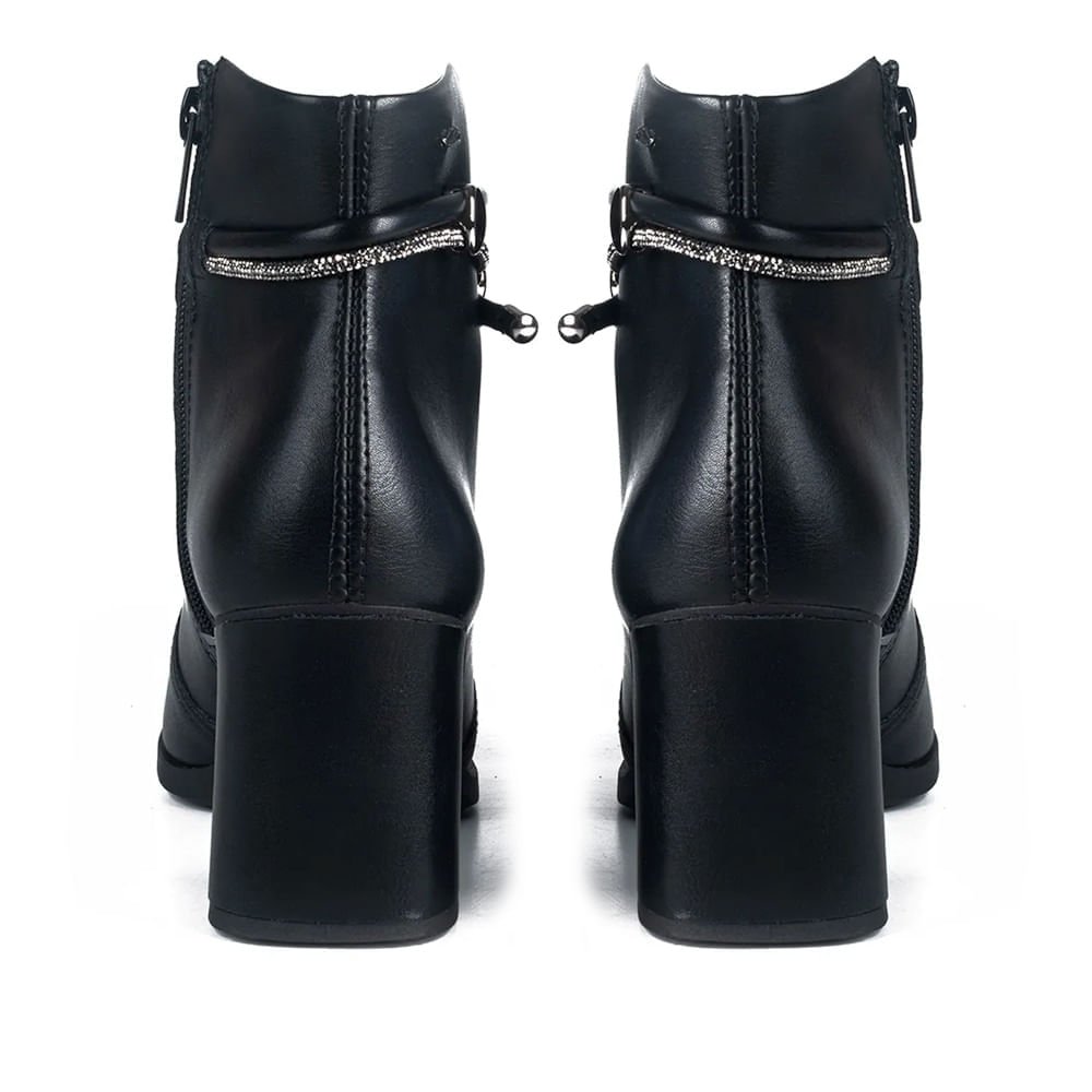 Bota Feminina Dakota Cano Curto com Tira de Strass Preto Preto 3