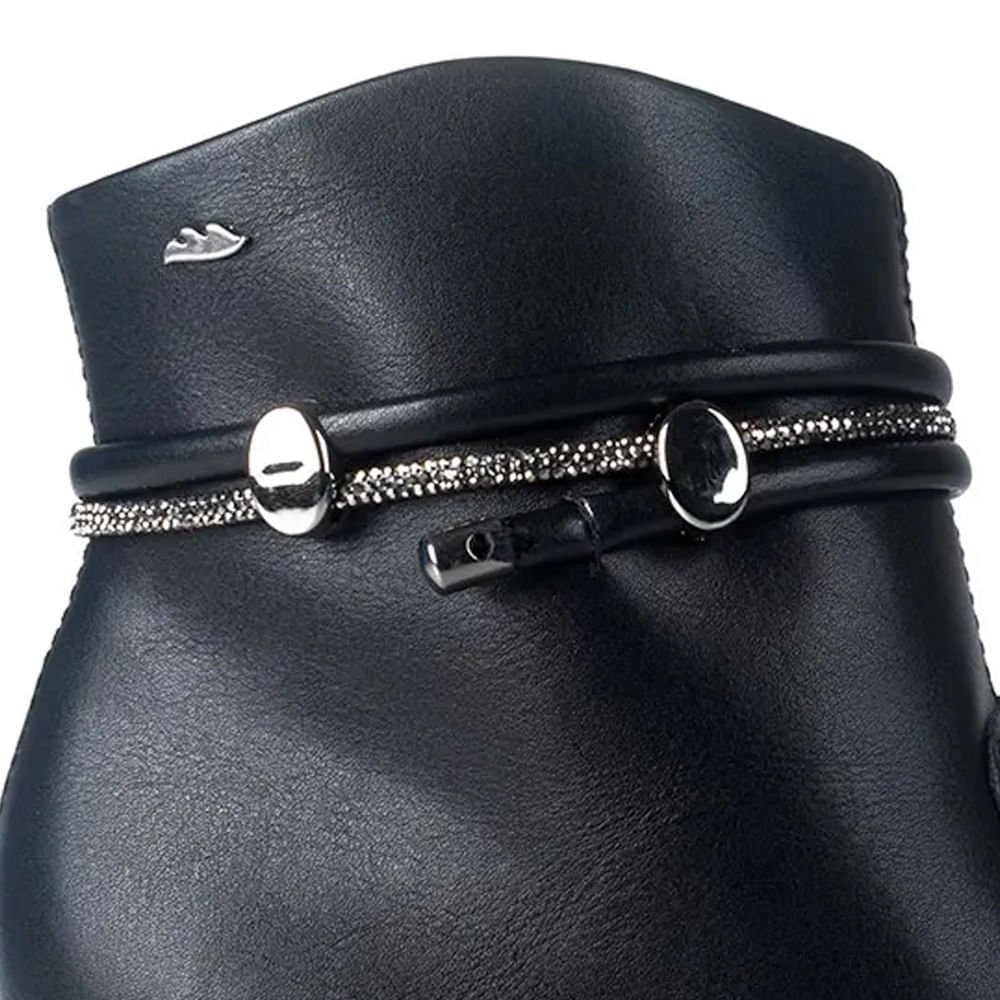 Bota Feminina Dakota Cano Curto com Tira de Strass Preto Preto 6