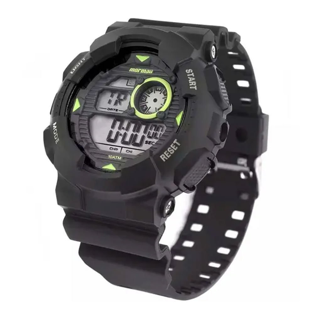 Relógio Masculino Mormaii Wave Digital Mo34158v Preto/verde Preto 3