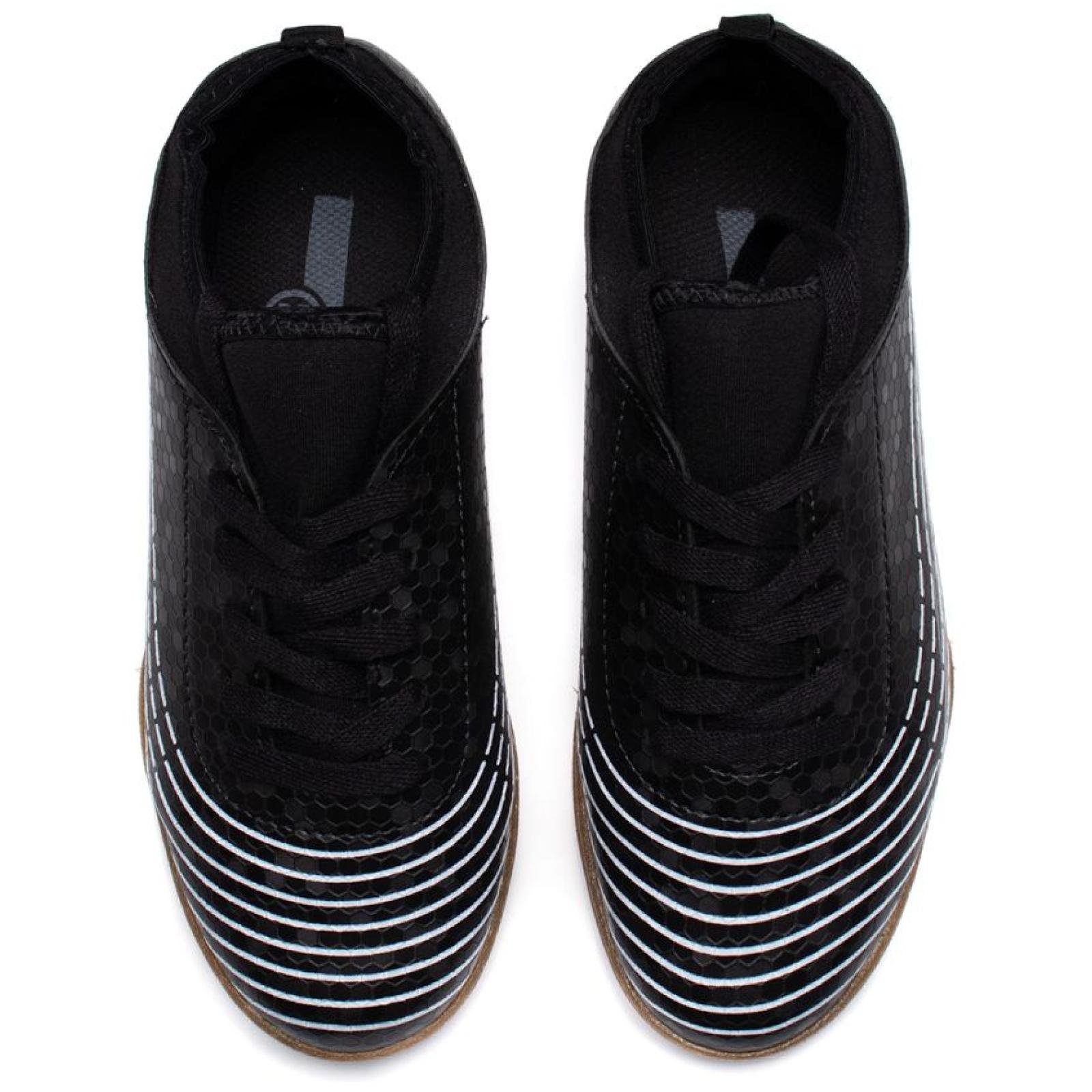 Chuteira Infantil Molekinho Futsal Napa Preto/Cinza Preto 2