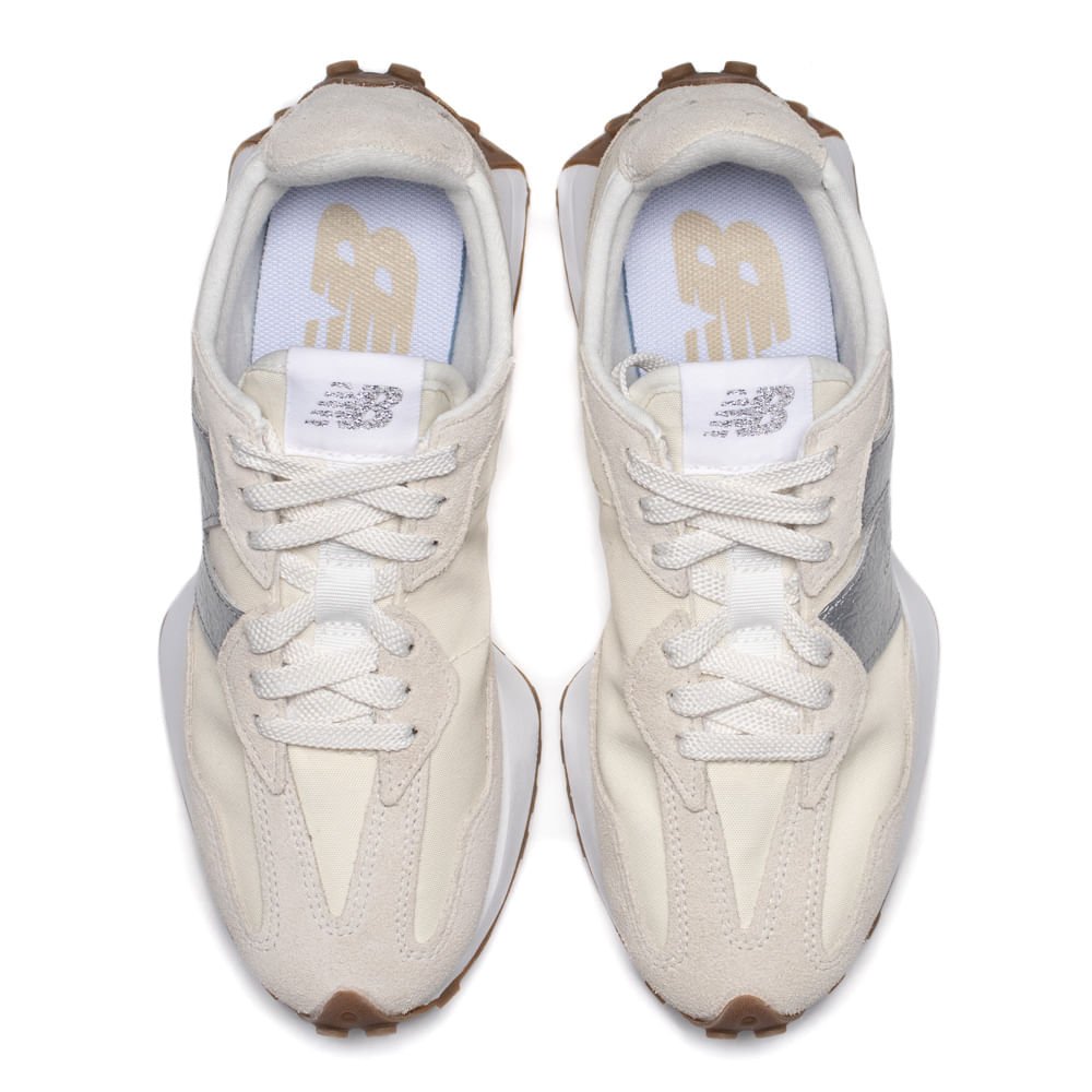 Tênis Feminino New Balance 327 Logo Ampliado Bege/Cinza Bege 4