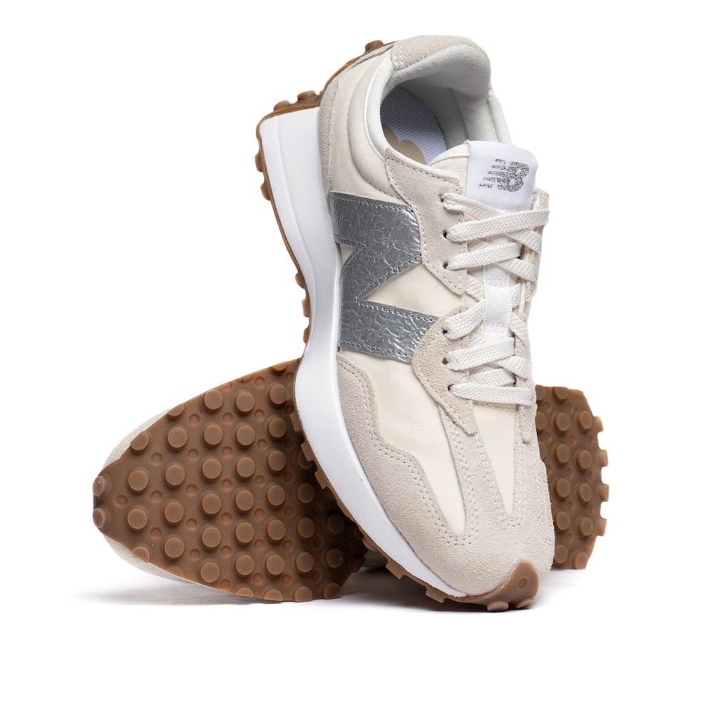 Tênis Feminino New Balance 327 Logo Ampliado Bege/Cinza Bege 5