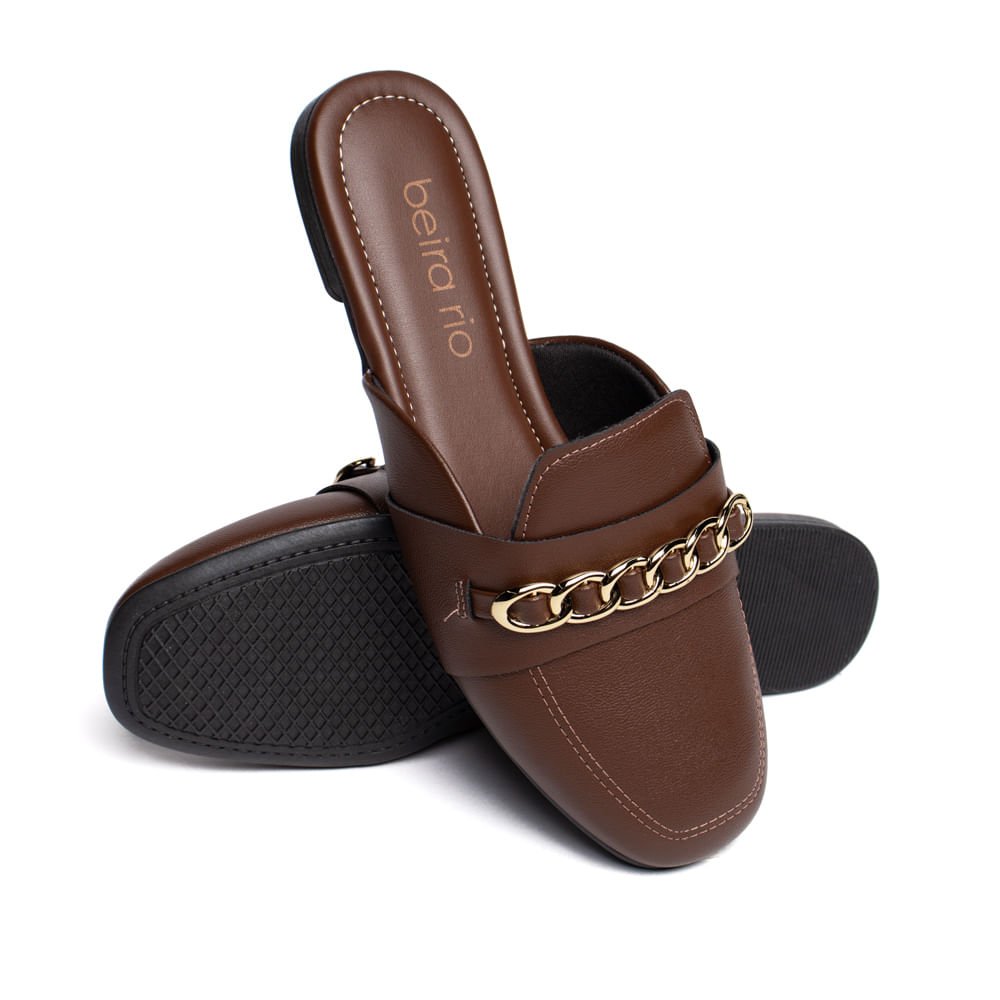 Sapatilha Mule Feminina Beira Rio Napa Turim Marrom Marrom 5