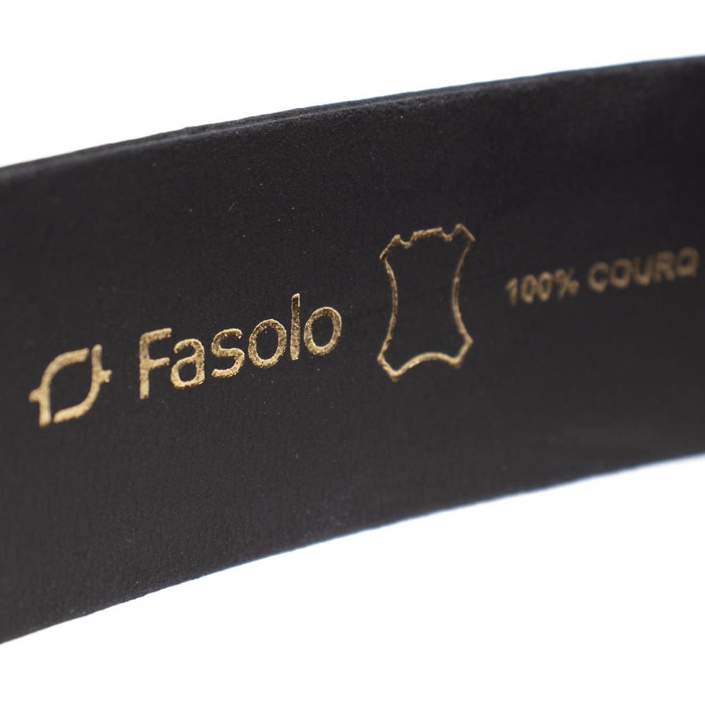 Cinto Masculino Fasolo Couro Social G212143 751 Níquel Preto Preto 4