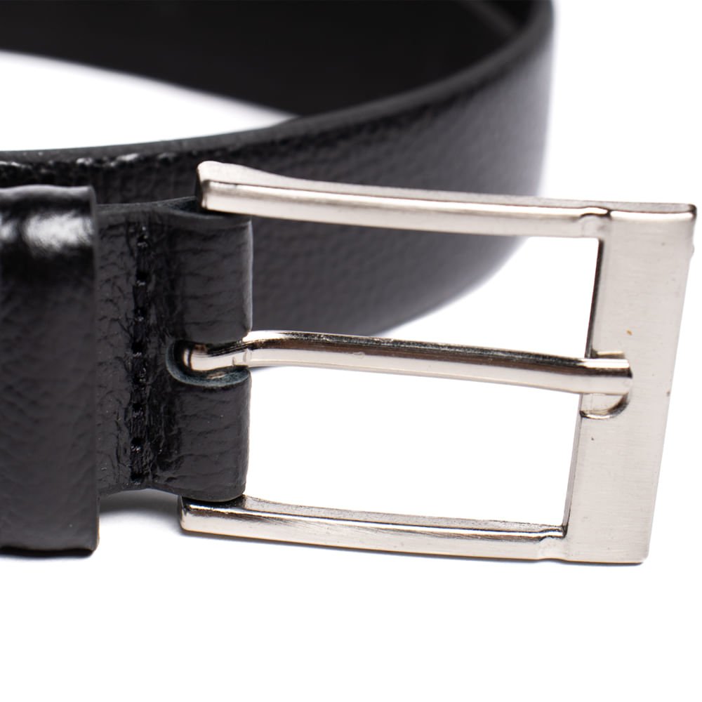Cinto Masculino Fasolo Couro Social G212143 751 Níquel Preto Preto 6